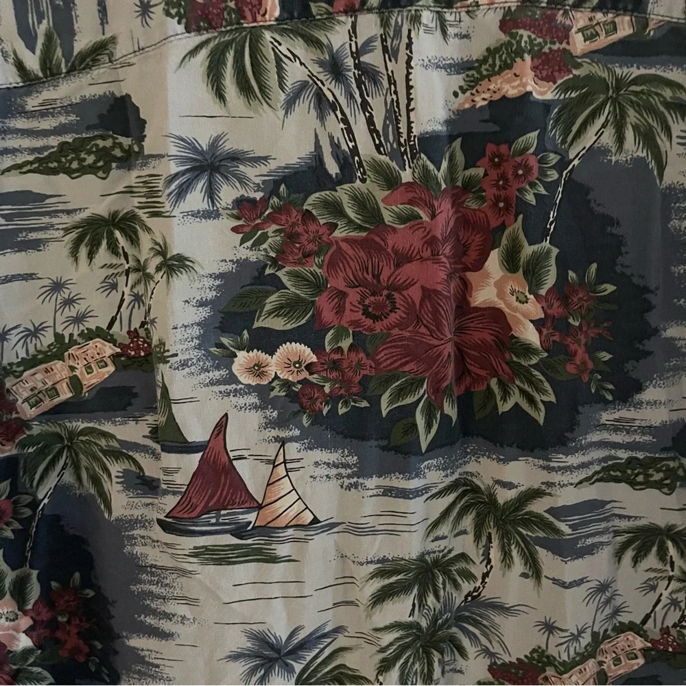 Vintage A Souvenir Of The Rainforest Café Mens Short Sleeve Hawaiian Shirt Large - Picture 10 of 11